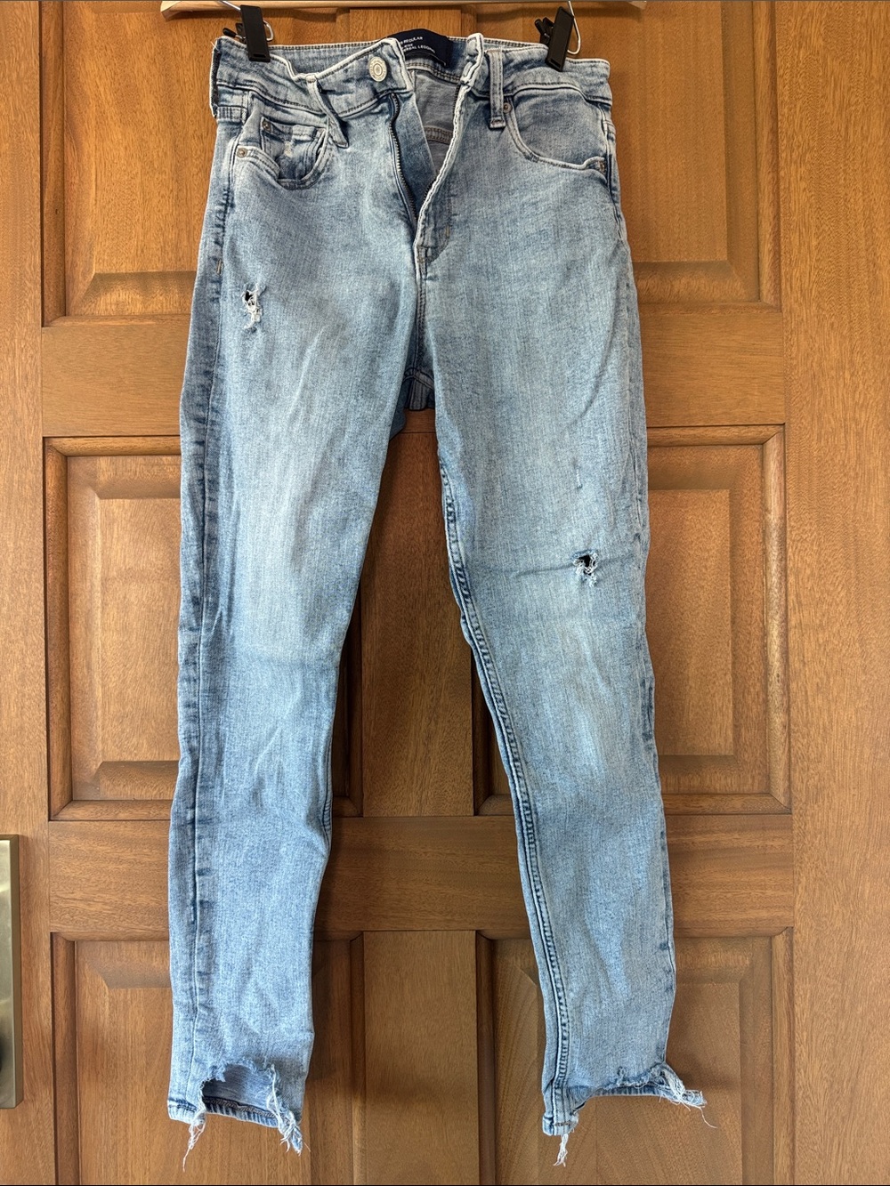 GAP Light Wash Skinny Jeans with Distressed Details